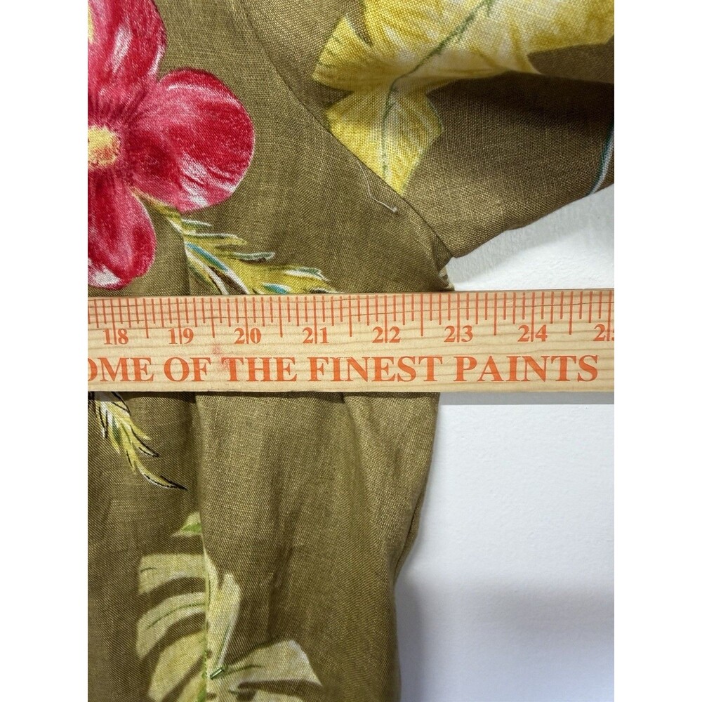 VTG John Paul Richard Top Women Button Shirt 100% Linen Hawaiian Shirt Beaded L - Picture 7 of 14